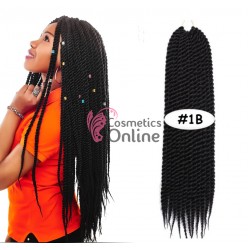 Extensie de par afro Senegalese Twist Hair Crochet Braid de 55 cm SNG1B Brunet